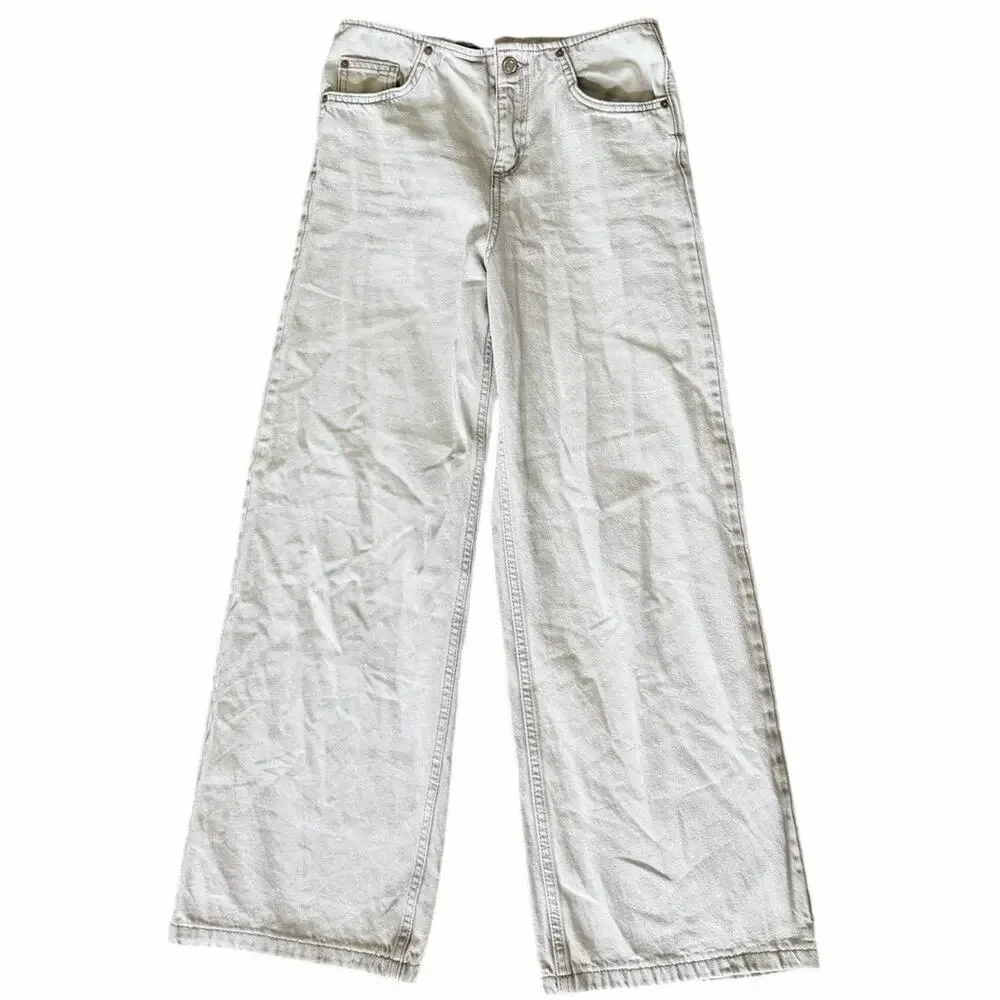 Zara Low Rise Wide Leg Faded Gray Jeans - Girls 13/14